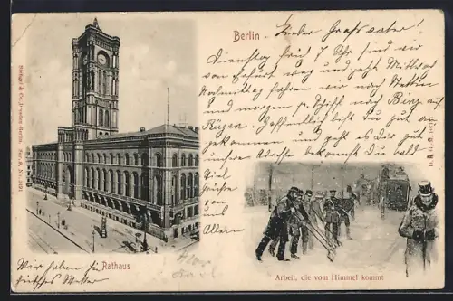 AK Berlin, Rathaus, Schneeschipper