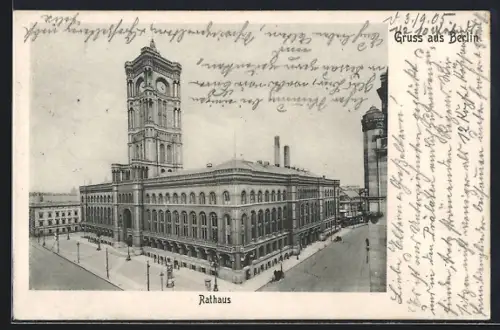 AK Berlin, Blick auf Rathaus, Königstrasse
