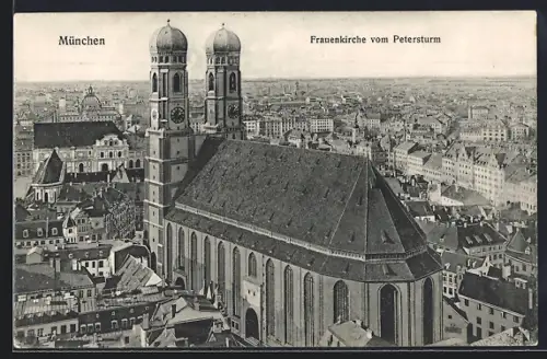 AK München, Frauenkirche vom Petersturm