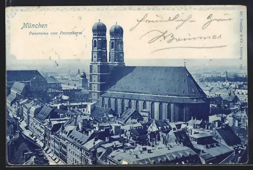 AK München, Panorama vom Petersturm