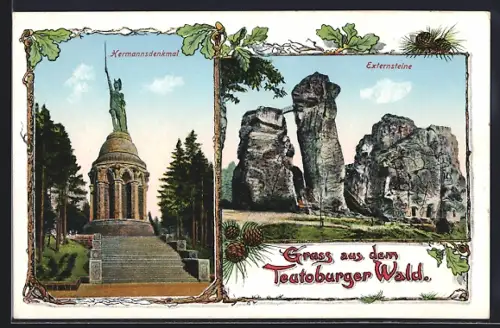 AK Hermannsdenkmal und Externsteine im Teutoburger Wald