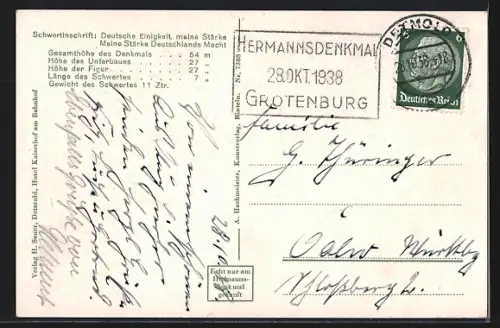 AK Hermannsdenkmal und Externsteine im Teutoburger Wald
