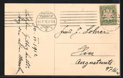 AK München, Partie mit Bavaria und Ruhmeshalle