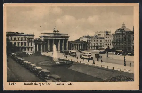 AK Berlin, Brandenburger Tor mit Pariser Platz