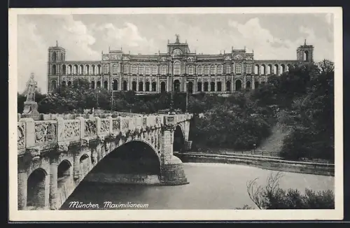 AK München, Brücke und Maximilianeum