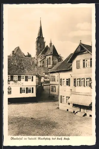 AK Oberursel im Taunus, Marktplatz und katholische Kirche