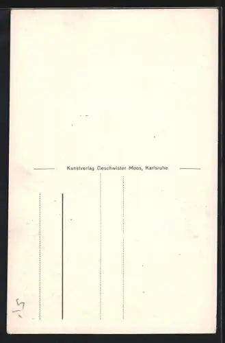 AK Karlsruhe, Blick auf die kleine Kirche