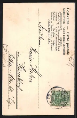 Lithographie Berlin, Nationaldenkmal Wilhelm des Grossen, Passepartout