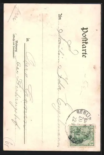 Lithographie Berlin-Charlottenburg, Kaiser Wilhelm Gedächnis Kirche mit erleuchteten Fenstern