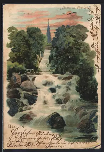 Lithographie Berlin-Kreuzberg, Victoria Wasserfall