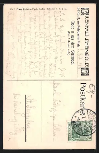 AK Berlin-Tiergarten, Weinhaus Rheingold, Motiv aus dem Steinsaal