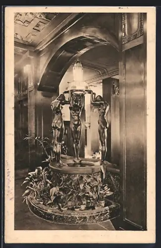 AK Berlin-Tiergarten, Weinhaus Rheingold, Brunnen Rheingold-Töchter