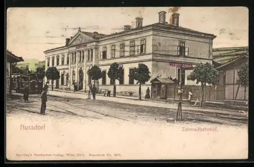 AK Wien-Nussdorf, Zahnradbahnhof, Restauration, Bergbahn