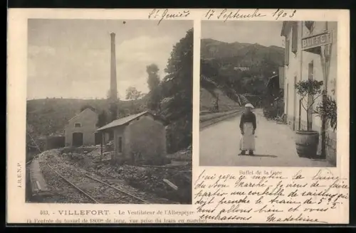 AK Villefort, Buffet de la Gare, Ventilateur de l`Albespeyre, Bahnhof