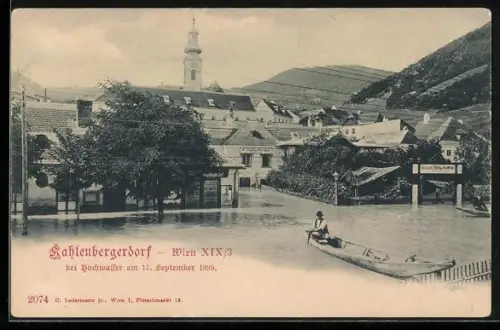 AK Wien-Kahlenbergerdorf, Hochwasser am 17. September 1899