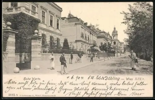 AK Wien-Döbling, Hohe Warte mit Passanten