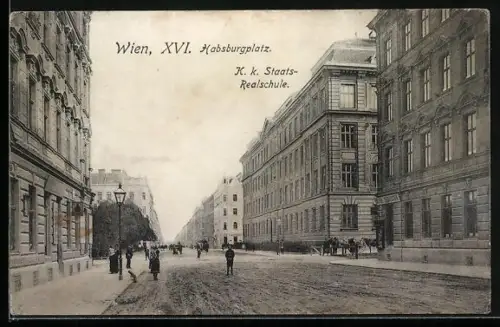 AK Wien, K. k. Staats-Realschule, Habsburgplatz