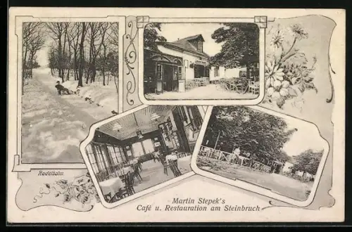 AK Wien, Am Steinbruch, Martin Stepek`s Cafe und Restaurant in der Steinhofstrasse 74