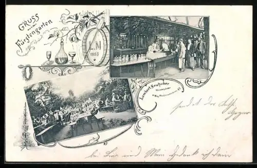 AK Wien, Gasthaus Fürstengarten v. Lambert Neuhuber, Matzleinsdorferstrasse 47