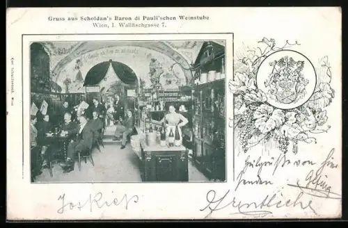 AK Wien, Scholdans Baron di Paulische Weinstube, Wallfischgasse 7