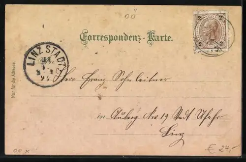 Lithographie Ottensheim a. d. Donau, Withering mit Dampfer, Gesamtansicht mit Dampfer