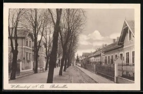 AK Wolkersdorf /N.-Oe., Partie in der Bahnallee