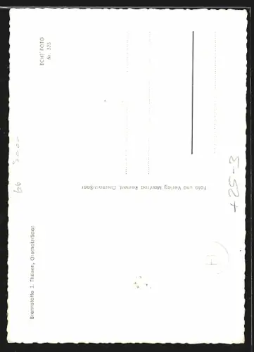 AK Orscholz, Strassenpartie mit Tankstelle Touring, Partie aus der Vogelschau