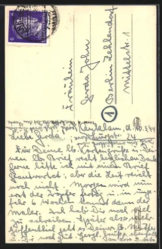 AK Anklam, Strassenpartie mit Steintor und Geschäften