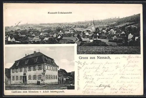 AK Nassach, Gasthaus zum Hirschen v. Adolf Schwappach
