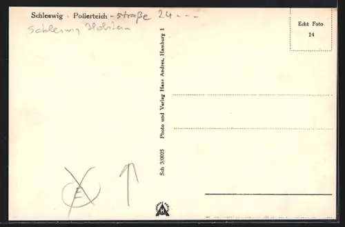 AK Schleswig, Partie an der Polierteichstrasse 24