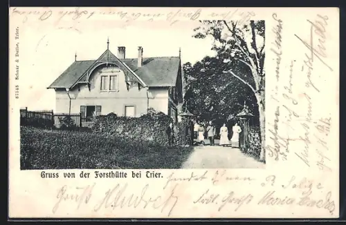 AK Trier, Gasthof Forsthütte mit Bäumen