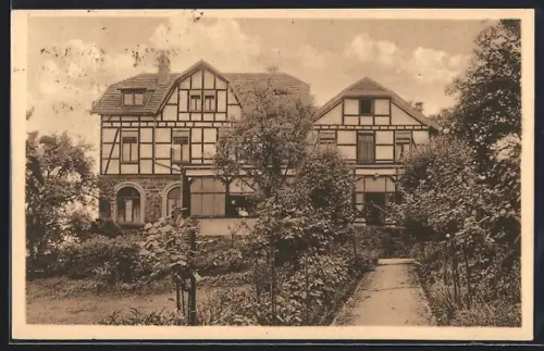 AK Nideggen /Eifel, Hotel Pension Forsthaus Rath mit Garten