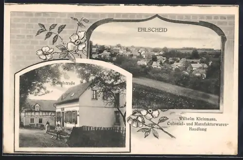 AK Ehlscheid, Colonialwaren-Handlung Wilhelm Kleinmann, Ortspanorama