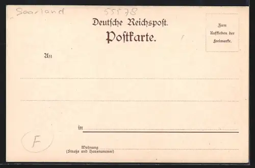 AK St. Johann a. d. Saar, Blick auf das Neue Rathaus, Eingeweiht 1900