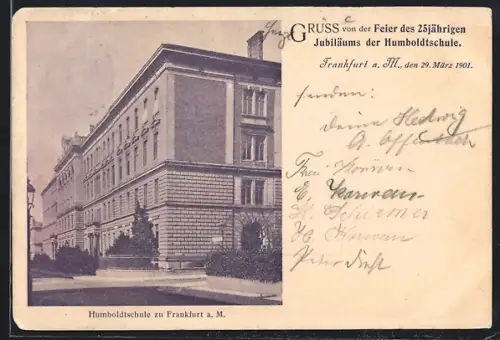 AK Frankfurt-Nordend, Humboldtschule, 25jähriges Jubiläum 1901