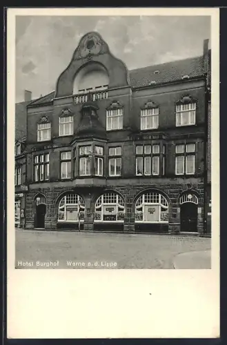 AK Werne a. d. Lippe, Hotel Burghof, Bes. Th. Jorden