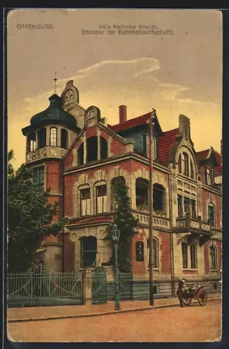 AK Offenburg, Villa Heinrich Krauth, Inh. der Bahnhofswirtschaft