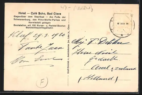 AK Bad Cleve, Hotel-Café Scho, Bootstation