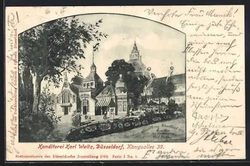 AK Düsseldorf, Konditorei Karl Weitz, Königsallee 39