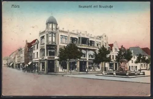 AK Mörs, Neumarkt mit Neustrasse