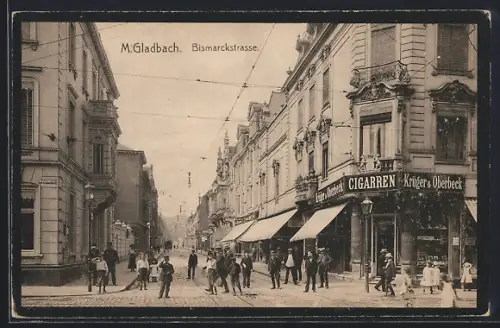 AK M. Gladbach, Cigarren Krüger & Oberbeck, Bismarckstrasse
