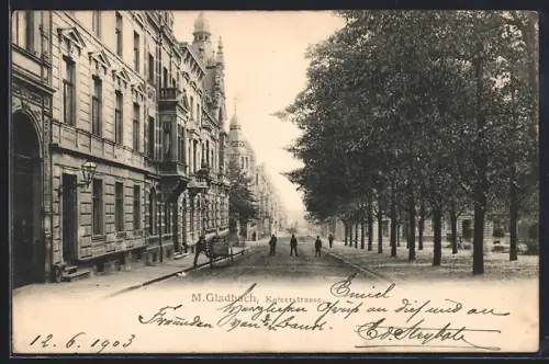 AK M. Gladbach, Partie in der Kaiserstrasse