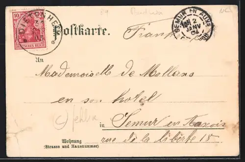 Lithographie Dietenheim, Totale und zwei Ortspartien