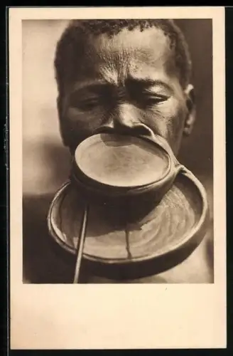 AK Afrikaner mit grossen Tellerlippen