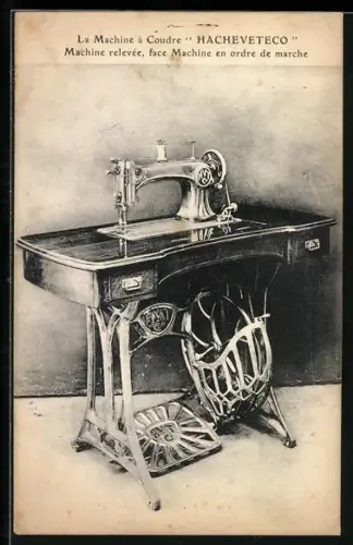 AK Reklame für Nähmaschine Hacheveteco