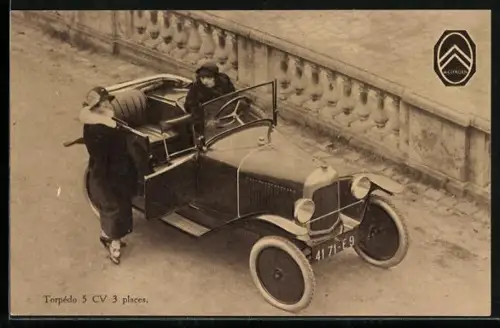 AK Auto Torpedo 5 CV 3 places mit Kennz.: 41 71-E9