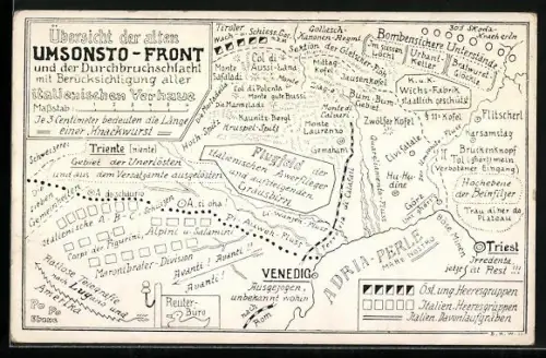 AK Landkarte der alten Umsonsto-Front