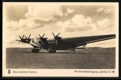 AK Flugzeug Junkers G 38 fertig zum Start