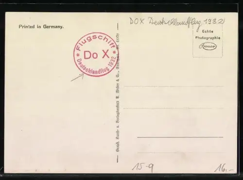 AK Wasserflugzeug Dornier Flugschiff Do X neben Dornier Typ Do-D