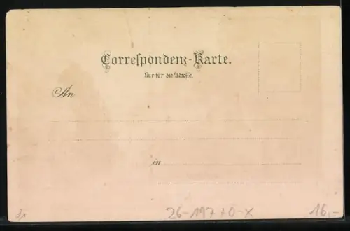 Künstler-Lithographie Raoul Frank: Graz, Partie am Stadttheater